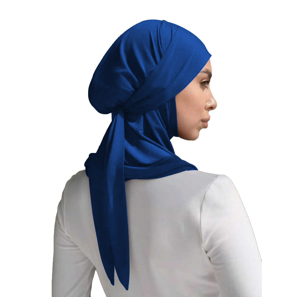 Solid Color Convenient Strap Headscarf Suit